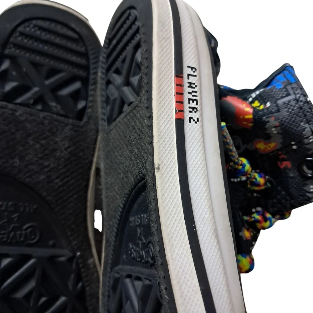 Converse Gamer High Top Sneakers Kids Boys 13 Black Chuck Taylor Retro Gaming